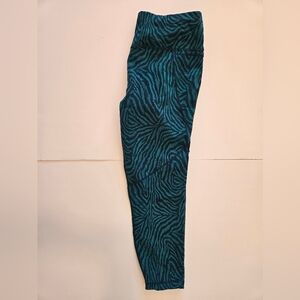 Sweaty Betty Teal and Black Zebra Print Leggings